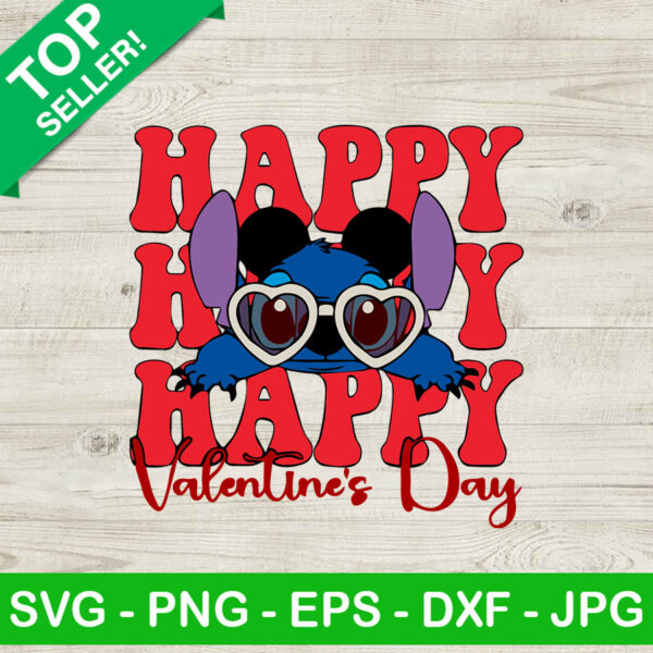 Happy valentine's day stitch SVG, Stitch valentine SVG, Valentine's day SVG