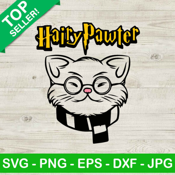 Harry Potter Cat SVG, Cat Funny Hairy Pawter SVG, Cat SVG