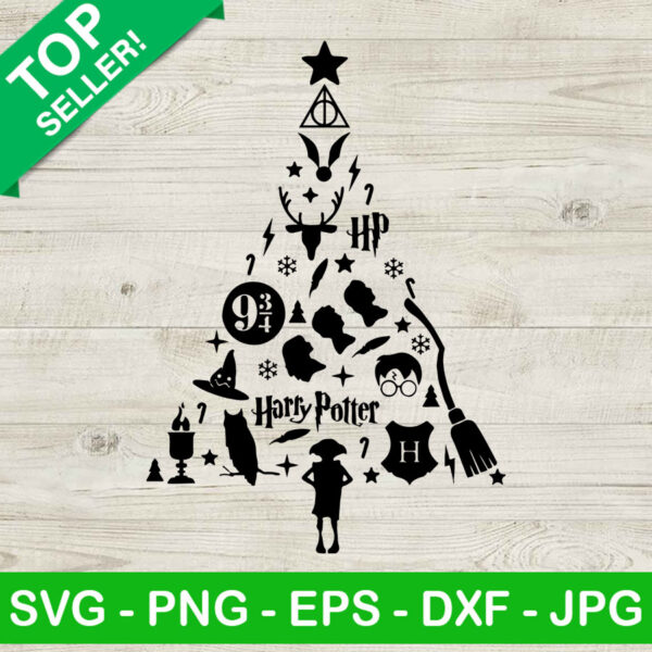 Harry potter christmas tree SVG, Harry potter SVG, Christmas tree SVG