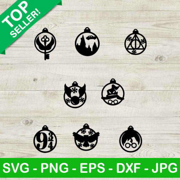 Harry potter ornament christmas SVG, Wizard christmas ornament SVG, Magic ornament harry potter SVG