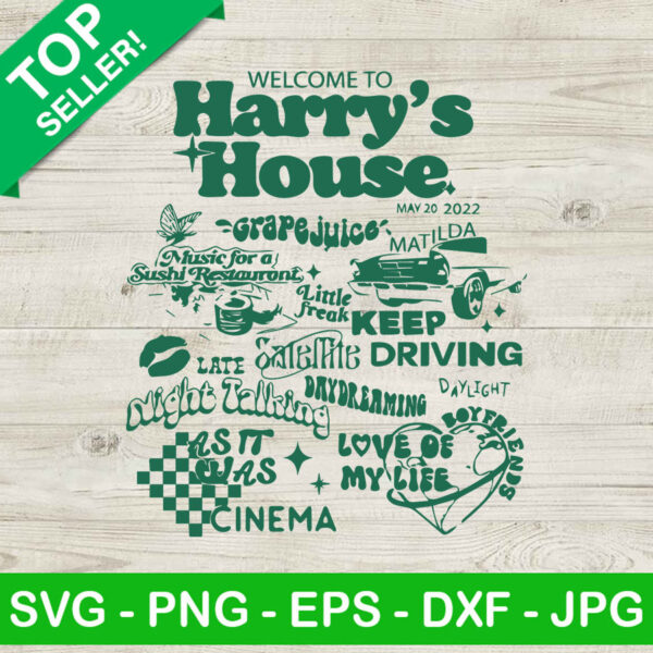 Harry's House SVG, Harry Styles SVG, Vintage green harry house SVG