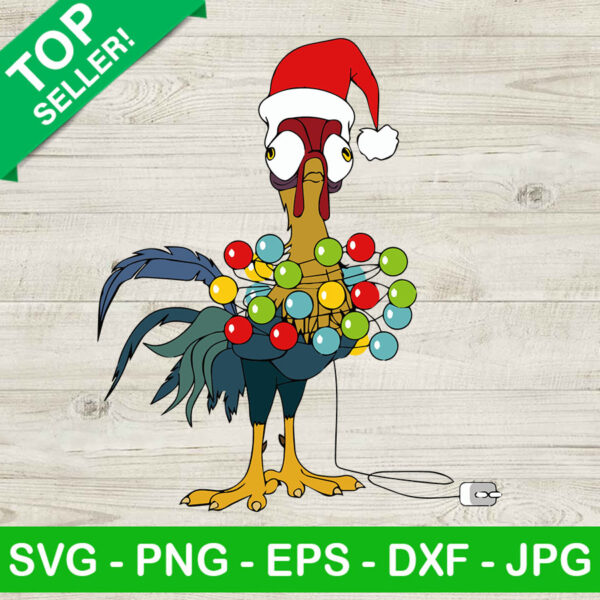 Hei hei with christmas light SVG, Moana chicken SVG, Christmas light SVG