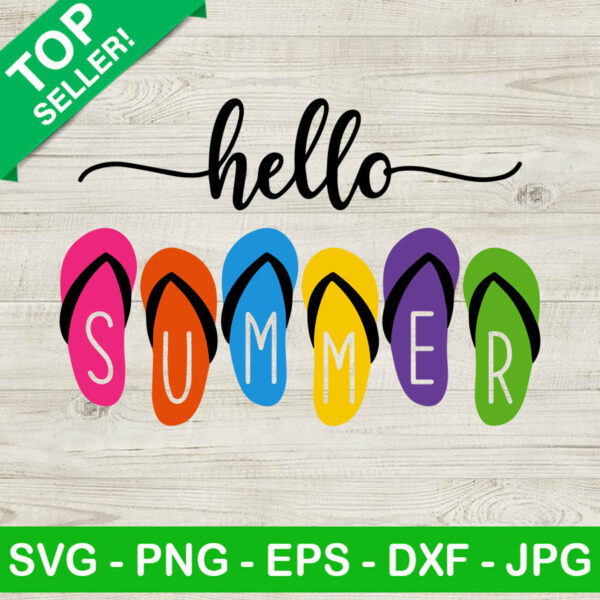 Hello Summer SVG, Summer Flip Flop SVG, Summer Holiday SVG