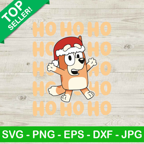 Ho Ho Ho Heeler Bluey SVG, Santa Bluey SVG, Christmas Bluey SVG