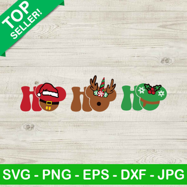 Ho ho ho disney head SVG, Ho ho ho mickey SVG, Disney christmas SVG