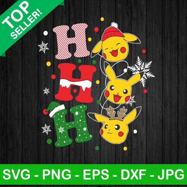Ho ho ho pikachu christmas SVG, Ho Ho Ho Pokemon SVG, Pikachu Christmas SVG