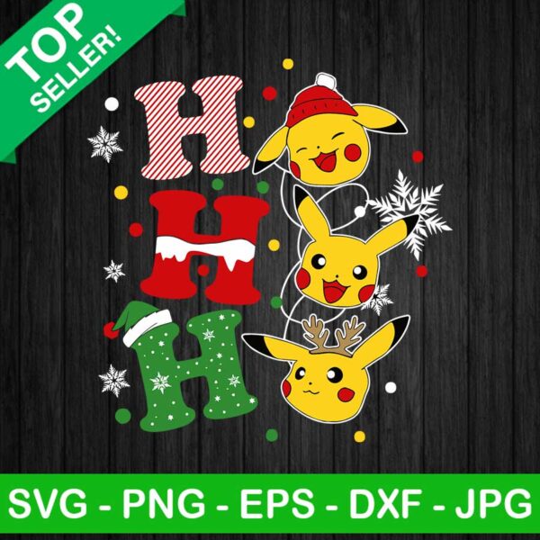 Ho ho ho pikachu christmas SVG, Ho ho ho pokemon SVG, Pikachu christmas SVG