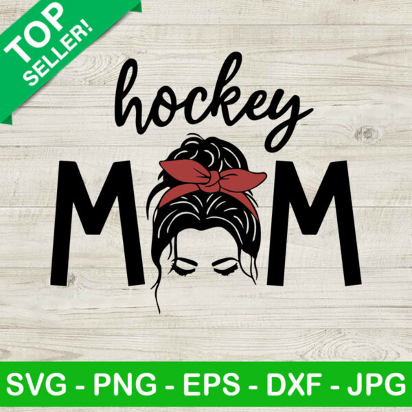 Hockey mom SVG, Hockey mom face SVG, Messy bun mom SVG