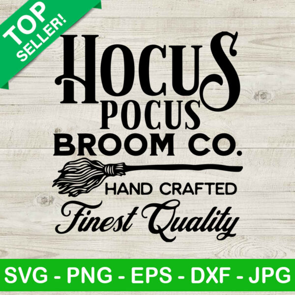 Hocus pocus broom Co SVG, Handcrafted Enchanted Brooms SVG, Rustic Halloween Sign SVG