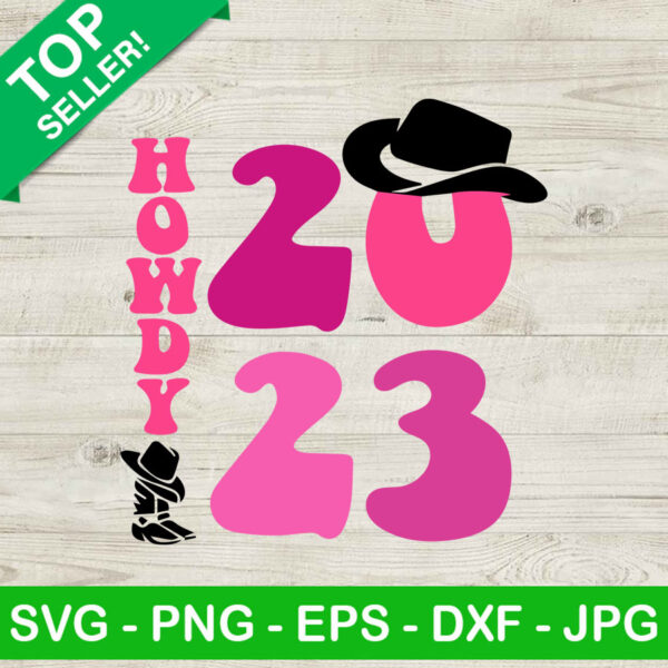 Howdy 2023 new year SVG, New year 2023 SVG, Retro groovy SVG