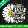 I became a teacher because your life is worth my time SVG, Teacher quotes SVG, Flower SVG