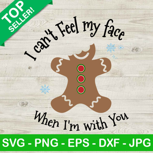 I can't feel my face when i'm with you SVG, Gingerbread man SVG, Christmas gingerbread man SVG