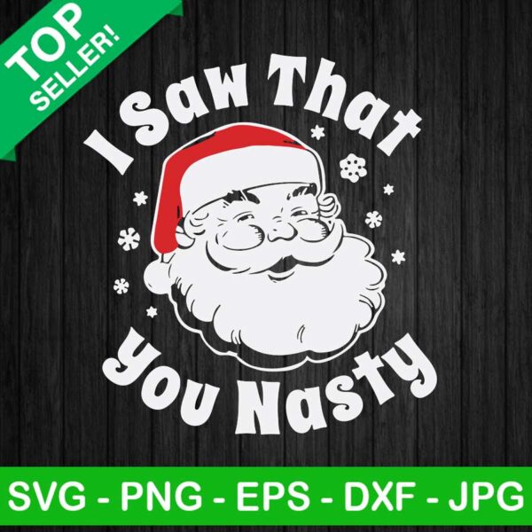 I saw that you nasty santa SVG, Santa claus SVG, Merry christmas SVG