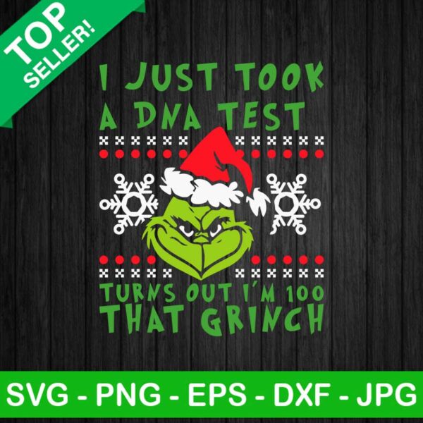 Im 100 that grinch SVG, Grinch santa hat SVG, Merry christmas SVG