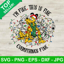 Im fine this is fine christmas light SVG, Pluto santa hat christmas SVG, Merry christmas SVG