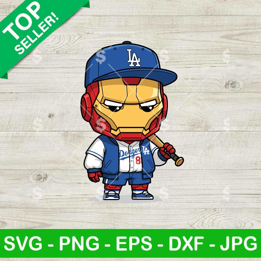 Chibi Iron Man LA Dodgers SVG