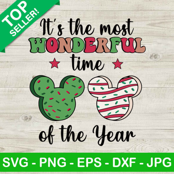 It's the most wonderful time of the year mickey head SVG, Mickey mouse SVG, Christmas SVG