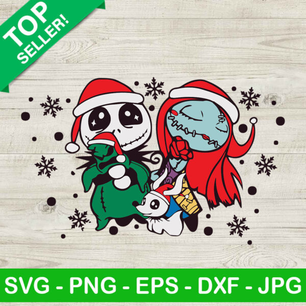 Jack Skellington And Sally Christmas SVG, The Nightmare Before Christmas SVG, Jack Skellington And Sally Santa Claus SVG