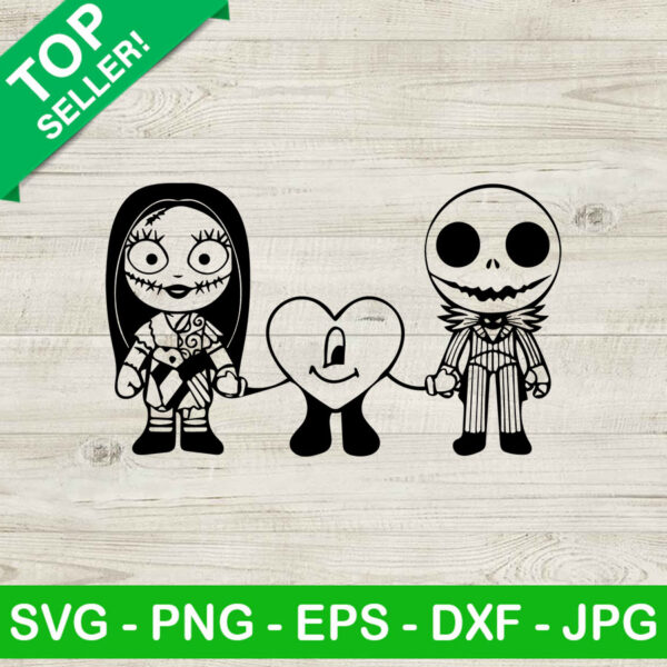 Jack skellington bad bunny SVG, Bad bunny heart SVG, Nightmare before christmas SVG