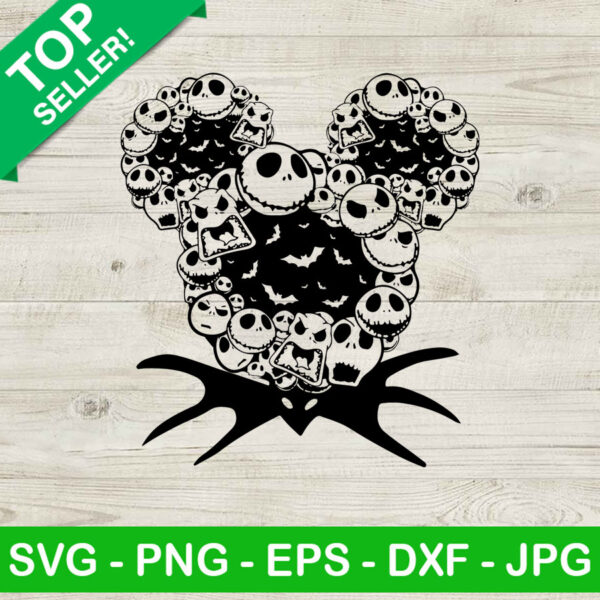 Jack Skellington Head Horror SVG, Horror Movies Halloween SVG, Nightmare Before Christmas SVG