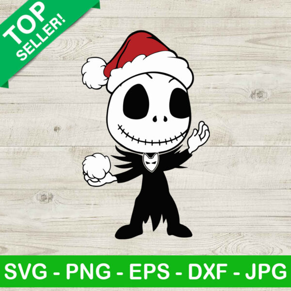 Jack skellington santa hat SVG, Jack skellington christmas SVG, Santa hat SVG