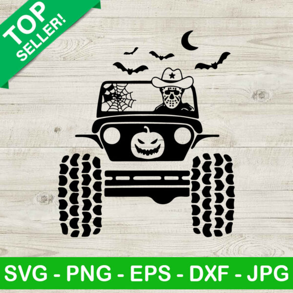 Jason Voorhees ride jeep SVG,  Jeep halloween SVG, Jason Voorhees SVG