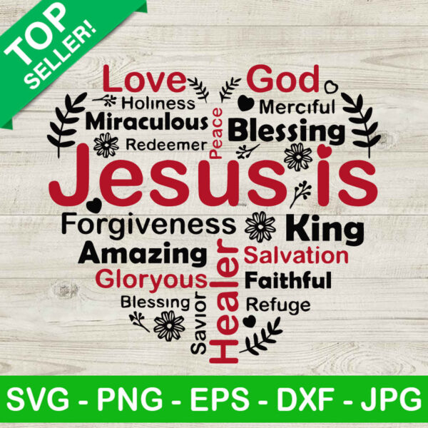 Jesus is amazing SVG, Jesus heart SVG, Jesus is salvation SVG