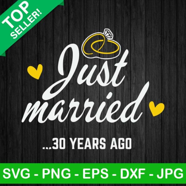 Just married 30 years ago SVG, 30 Years wedding anniversary SVG, Just married SVG
