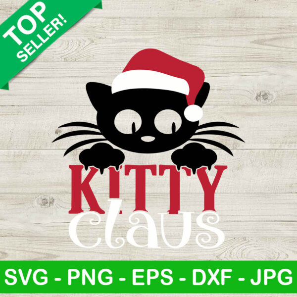 Kitty claus SVG, Christmas cat SVG, Meowy santa hat SVG
