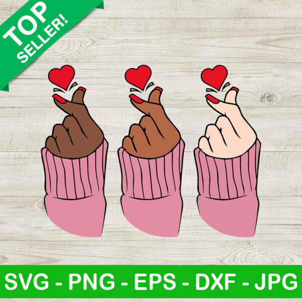 Korean finger love hand sign SVG, Korean heart SVG, Finger love SVG