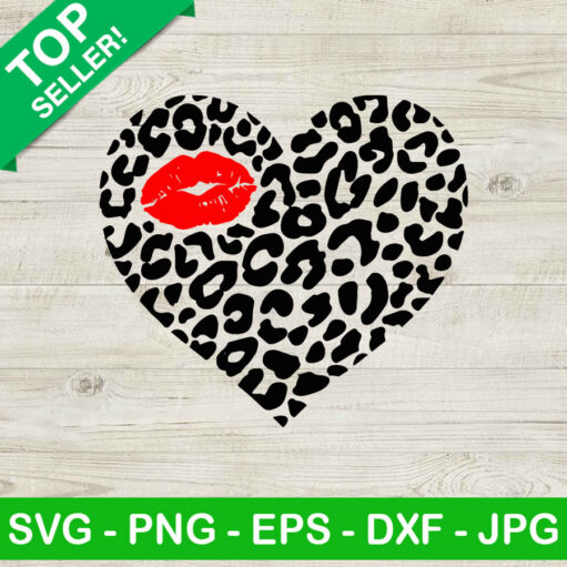 Leopard Print heart SVg Leopard print SVG Cheetah print heart SVG