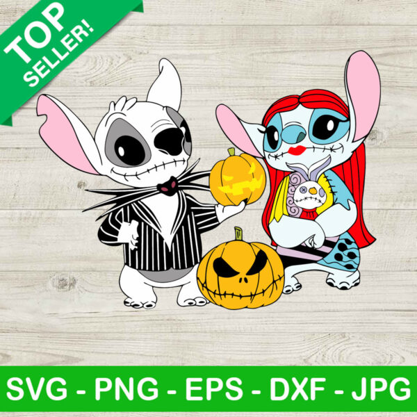 Lilo and stitch nightmare before christmas SVG, Stitch jack skellington SVG, Stitch halloween SVG