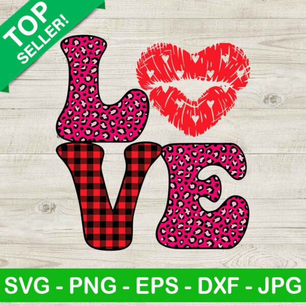Love valentine lips SVG, Love with lips valentine day SVG, Valentines SVG