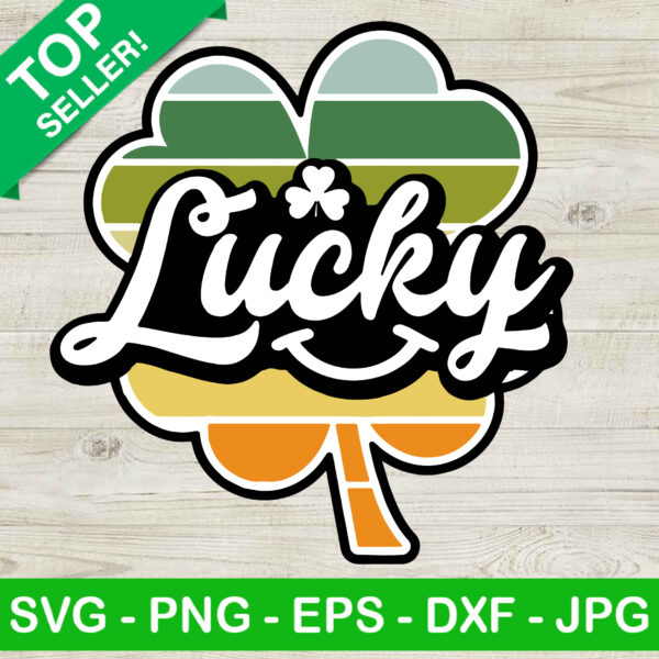 Lucky Shamrock SVG, Lucky SVG, Lucky rainbow SVG