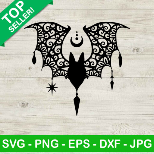 Mandala bat SVG Bat halloween SVG Halloween mandala SVG