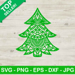 Mandala christmas tree SVG, Christmas tree SVG, Zentangle SVG