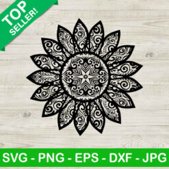Mandala sunflower SVG, Zentangle SVG, Sunflower SVG