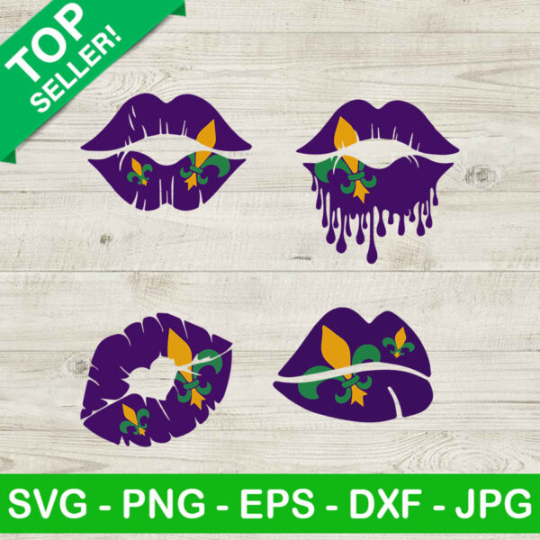 Mardi Gras Lips Bundle SVG, Mardi Gras Lips SVG, Mardi Gras Quote SVG