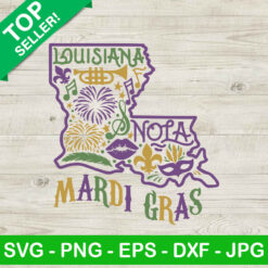 Mardi Gras Louisiana Nola SVG, Louisiana Nola SVG, New orleans SVG
