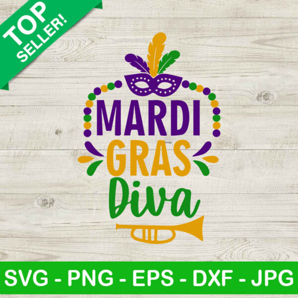 Mardi gras diva SVG, Mardi gras SVG, Diva SVG