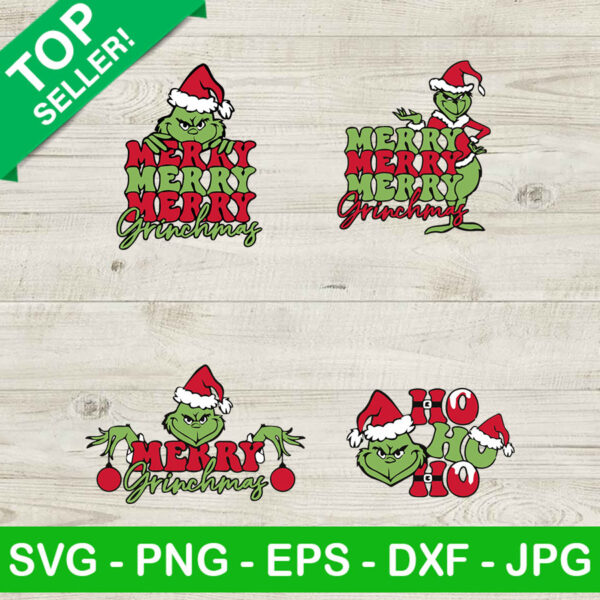 Merry christmas grinch bundle SVG, Grinch ho ho ho SVG, Merry grinchmas SVG