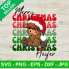Merry christmas heifer SVG, Heifer with santa hat SVG, Christmas heifer SVG