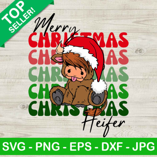 Merry christmas heifer SVG