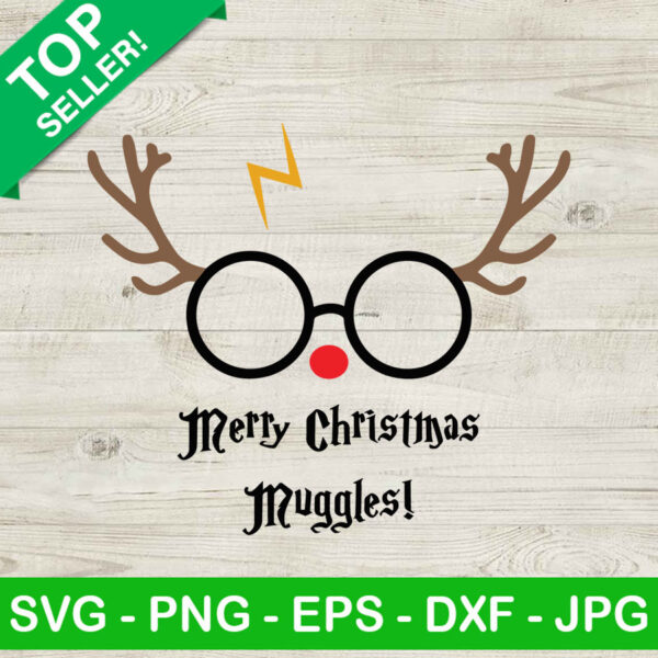 Merry christmas muggles reindeer SVG, Harry reindeer SVG, Harry potter christmas SVG