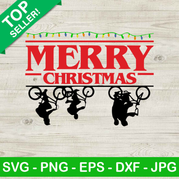 Merry christmas stranger things SVG, Upside down stranger things SVG, Merry christmas SVG