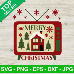 Merry christmas vintage television SVG, Television vintage SVG, Christmas SVG