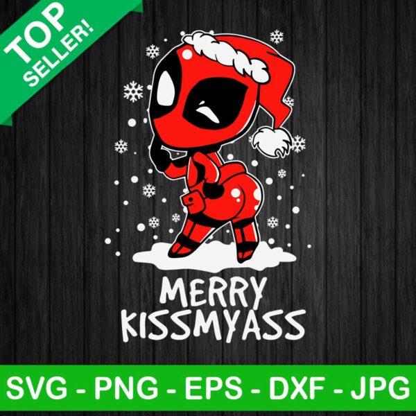 Merry kissmyass deadpool SVG, Funny christmas SVG, Deadpool santa SVG