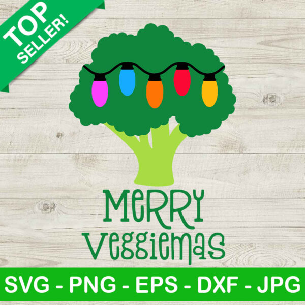 Merry veggiemas vegetarian SVG, Vegetarian Christmas SVG, Veggiemas with christmas light SVG