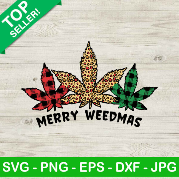 Merry weedmas buffalo plaid SVG, Christmas cannabis leaves SVG, Happy holidaze SVG