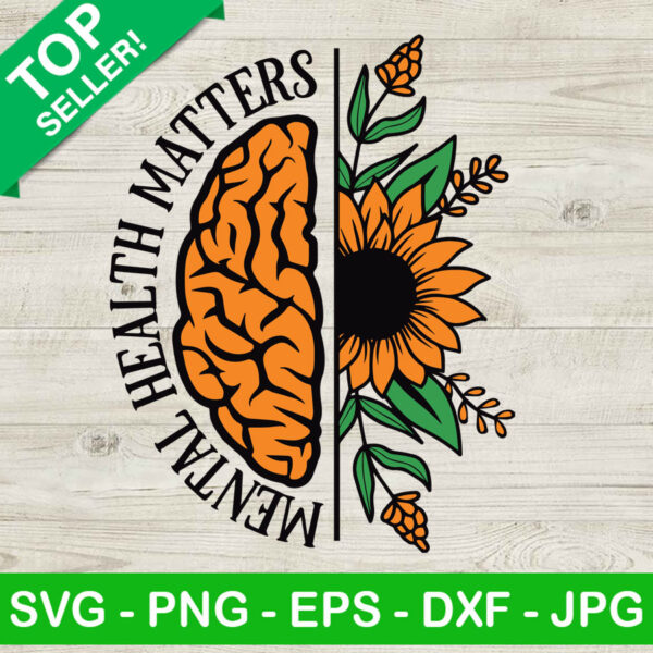 Metal health matters SVG, Flower brain SVG, Metal health SVG